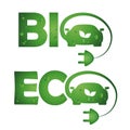Symbols bio eco cars Royalty Free Stock Photo
