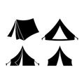 Symbols of the camp and travel. Tent icons.