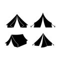 Symbols of the camp and travel. Tent icons.