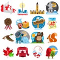 Symbols of Canada set Royalty Free Stock Photo