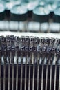 Symbols characters on old typewriter machine close up Royalty Free Stock Photo