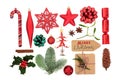 Symbols of Christmas Selection Royalty Free Stock Photo