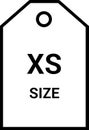 Symbols of clothing size icon set, symbols size clothing, literal measurement standard