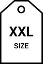 Symbols of clothing size icon set, symbols size clothing, literal measurement standard