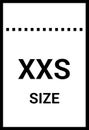 Symbols of clothing size icon set, symbols size clothing, literal measurement standard