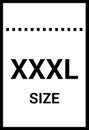 Symbols of clothing size icon set, symbols size clothing, literal measurement standard