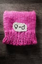 Symbols for gender equality, on a pink hat