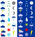 Symbols for the indication of weather.