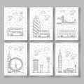 Symbols of London city in skyline