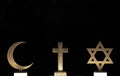 The three big religions in the world Royalty Free Stock Photo