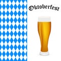 Symbols Oktoberfest beer and Bavarian flag
