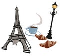 Symbols of Paris Royalty Free Stock Photo