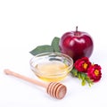 Symbols of rosh hashanah, apple and honey