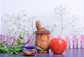 Symbols of rosh hashanah, apple and honey