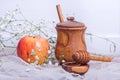 Symbols of rosh hashanah, apple and honey