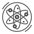 Symbols of science solid icon, education, research and science concept, atom sign on white background, Atomic Orbit