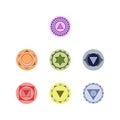 Symbols of seven chakras Royalty Free Stock Photo
