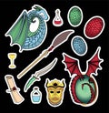 Symbols of the seven kingdoms. Magic stickers