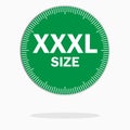 Symbols size clothing. set of labels of various size items. white markings on a black background Royalty Free Stock Photo