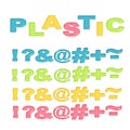 Symbols stylized colorful plastic