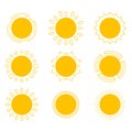 Symbols of the sun. Royalty Free Stock Photo