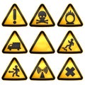 Symbols triangular warning hazard