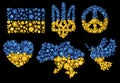 Symbols of Ukraine of yellow and blue