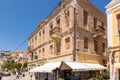 Beautiful colorful Greek architecture on Symi island, Dodecanese, Greece