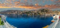 Symi harbour, Greece, with colorful neoclassical mansions