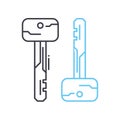 symmetic keys line icon, outline symbol, vector illustration, concept sign Royalty Free Stock Photo