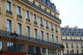 Symmetric architecture and tiny long balconies in Paris Royalty Free Stock Photo