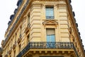 Symmetric architecture and tiny long balconies in Paris Royalty Free Stock Photo