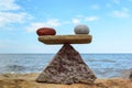 Symmetric balance of stones