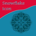 Symmetric circular design of snowflake icon