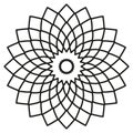 Symmetric circular tribal ethnic ornament on a white background.