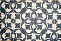 Symmetric iconic flower patterns on tiles Royalty Free Stock Photo