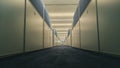 Symmetric office interior with long corridor