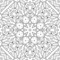 Symmetric ornament for coloring. Seamless coloring page for kids and adults. Template for design work.