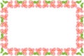 Symmetric pink and green floral frame
