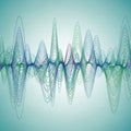 Symmetric waveform, resembling soundwaves or vibrations, with peaks Royalty Free Stock Photo