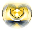 Symmetrical abstract striped heart pattern on a white background. Abstract fractal background. 3D rendering.