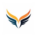Symmetrical Abstract Wings Logo Vector Design Royalty Free Stock Photo
