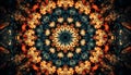 Symmetrical animal mandala with intricate ornate patterns generated by AI