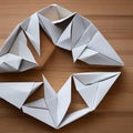 A symmetrical arrangement of delicate origami figures, representing peace, balance, and the art of folding paper1, Generative AI