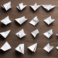 A symmetrical arrangement of delicate origami figures, symbolizing balance, harmony, and the beauty of paper folding3, Generativ