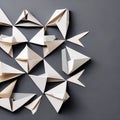 A symmetrical arrangement of delicate origami figures, symbolizing balance, harmony, and the beauty of paper folding5, Generativ