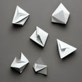 A symmetrical arrangement of delicate origami figures, symbolizing balance, harmony, and the beauty of paper folding1, Generativ
