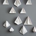 A symmetrical arrangement of delicate origami figures, symbolizing harmony, balance, and the beauty of paper art2, Generative AI