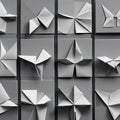 A symmetrical arrangement of delicate origami figures, symbolizing harmony, balance, and the beauty of paper art1, Generative AI