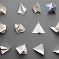 A symmetrical arrangement of delicate origami figures, symbolizing harmony, balance, and the beauty of paper art2, Generative AI